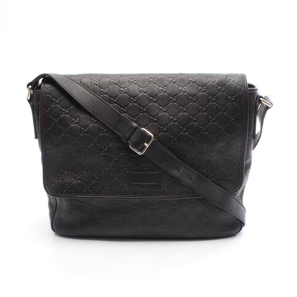 Gucci Guccissima Shoulder Bag Leather Black